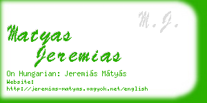 matyas jeremias business card